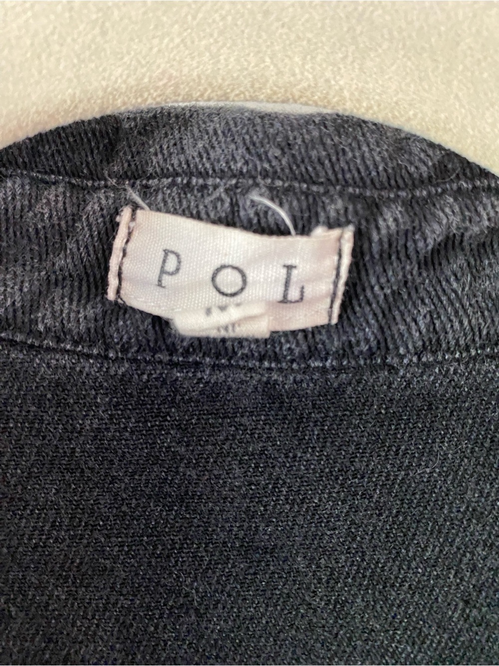 POL Black Button-Up Shacket with Brown Leopard Patch Accents - Picture 5 of 7